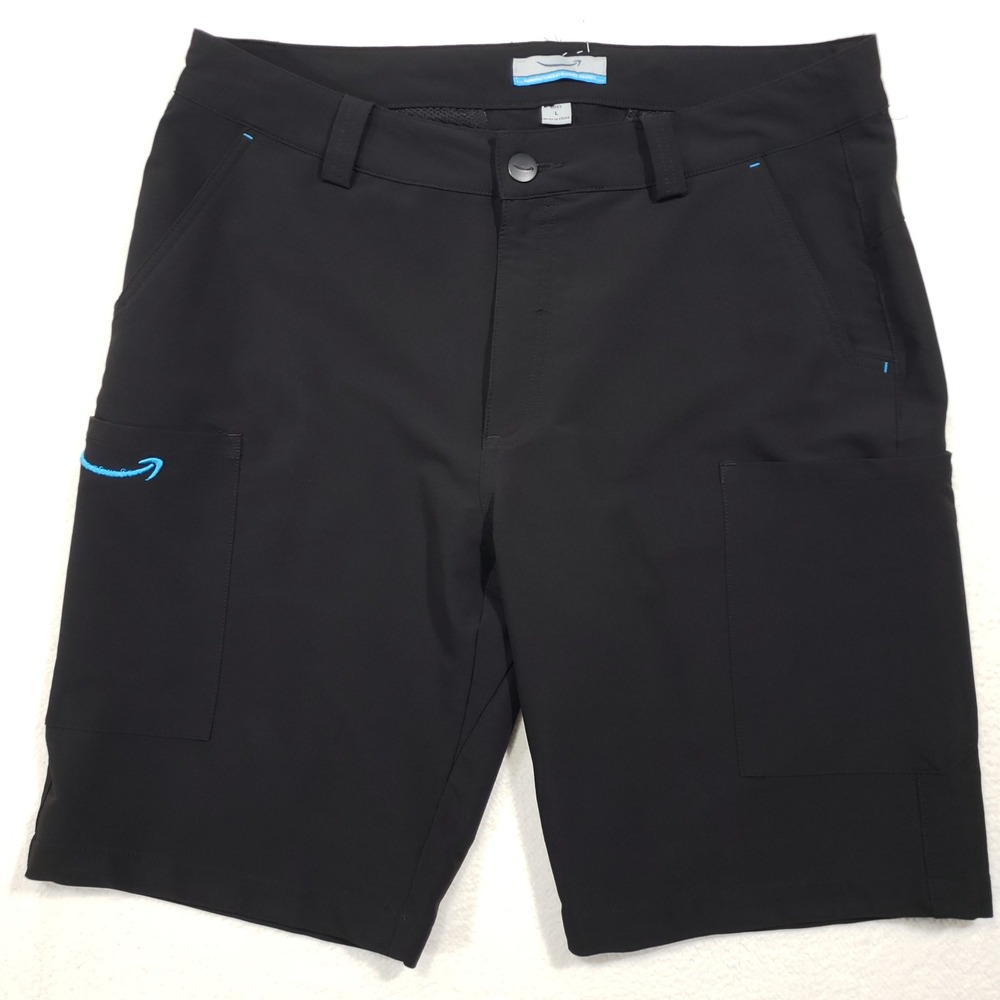 Amazon Cargo Shorts Mens Large Black Performance Stretch Utility Workwear